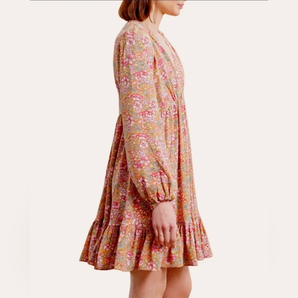 Bytimo Summer Long Sleeve Minidress in Dark Field Summer dress - Picture 3 of 11